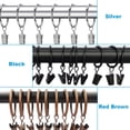 thumbnail image 4 of 10 Pack Metal Curtain Rings with Clips Drapery Decorative Rustproof for Window Shower Room Black Color(ID 1.5 Inch,38 mm), 4 of 5