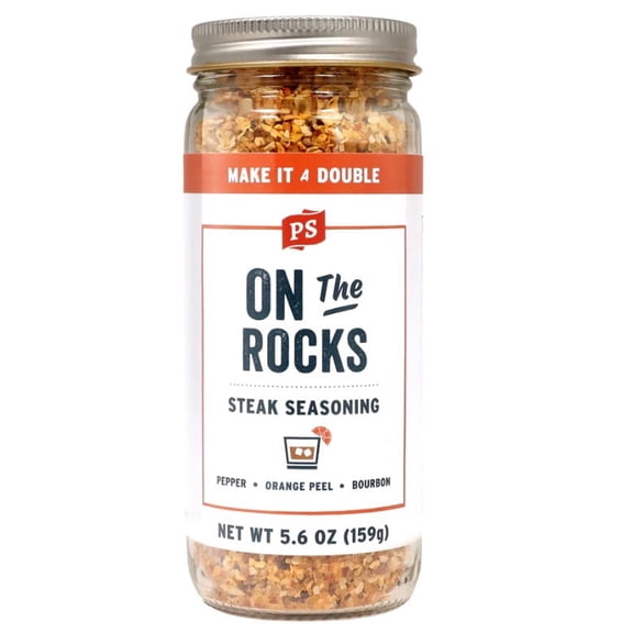 PS Seasoning - On The Rocks - Steak Seasoning - Pepper - Orange Peel - Bourbon - 5.6 oz