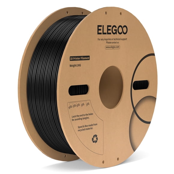Filamento PC ELEGOO de 1,75 mm, color negro, 1 kg, resistente y duradero, para impresora 3D profesional, precisión dimensional de 0,05 mm, bobina de 1 kg, resistente al calor, material de policarbonat