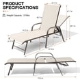 thumbnail image 5 of Crestlive 2-Piece Aluminum Patio Pool Chaise Lounge, 5-Position, Champagne, 5 of 8