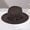 Coffee, variant on Women's Wide Brim Felt Fedora Hat, Adjustable Leather Belt Buckle, Elegant Jazz Style Cowboy Hat Grey One Size