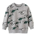 thumbnail image 1 of Chandail à Col Rond pour Garçon Imprimé Hélicoptère Manches Longues Haut Gris Automne et Hiver 2-7 Ans, 1 of 6