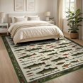 thumbnail image 3 of ODIKA 8'x10' Washable Area Rug Non-Shedding, Easy Care, Fish Vintage Fishing Angling Lures Trout Tackle Border Bathroom for King Size Bedroom Under Bed, Master Suite, 3 of 7