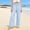 A172 Light Blue, variant on Girls Gingham Plaid Wide Leg Pants Smocked High Waist Cotton Palazzo Trousers Summer Casual Loose Fit Breathable Bottoms Tween Kids Fashion Checkered Culottes