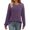 Purple, variant on Womens Long Sleeve Round Neck Blouse Casual Business Top Lightweight Knit Sweater Comfortable Fall Work Essential M Size Grey