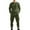 Army Green, variant on Men's Waffle Knit Pullover Sweatshirt and Cargo Jogger Pants Set Casual Crewneck Long Sleeve Top with Pocket Design