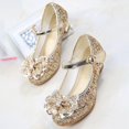 thumbnail image 3 of Girls Heels Dress Shoes Wedding Party Sparkle Glitter Princess Shoes for Kids Toddler Little and Big Girl, 3 of 6