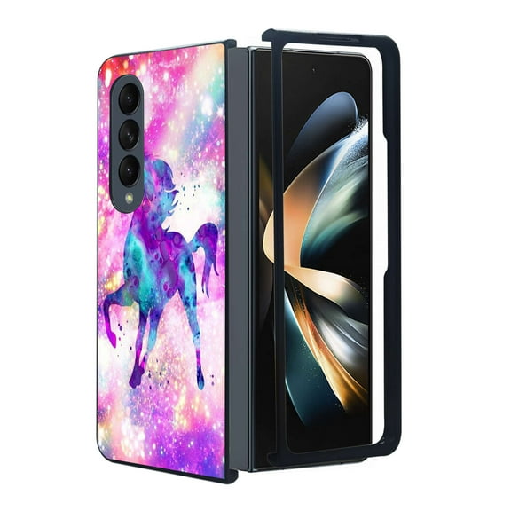 ANJ  Protective Snap-On Design Printed Case Compatible with Samsung Galaxy Z Fold 4 - Dream Unicorn