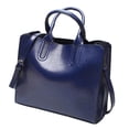 thumbnail image 3 of Sac à Main en Cuir Élégant pour Femmes avec Bandoulière Réglable Grande Capacité Bleu, 3 of 8