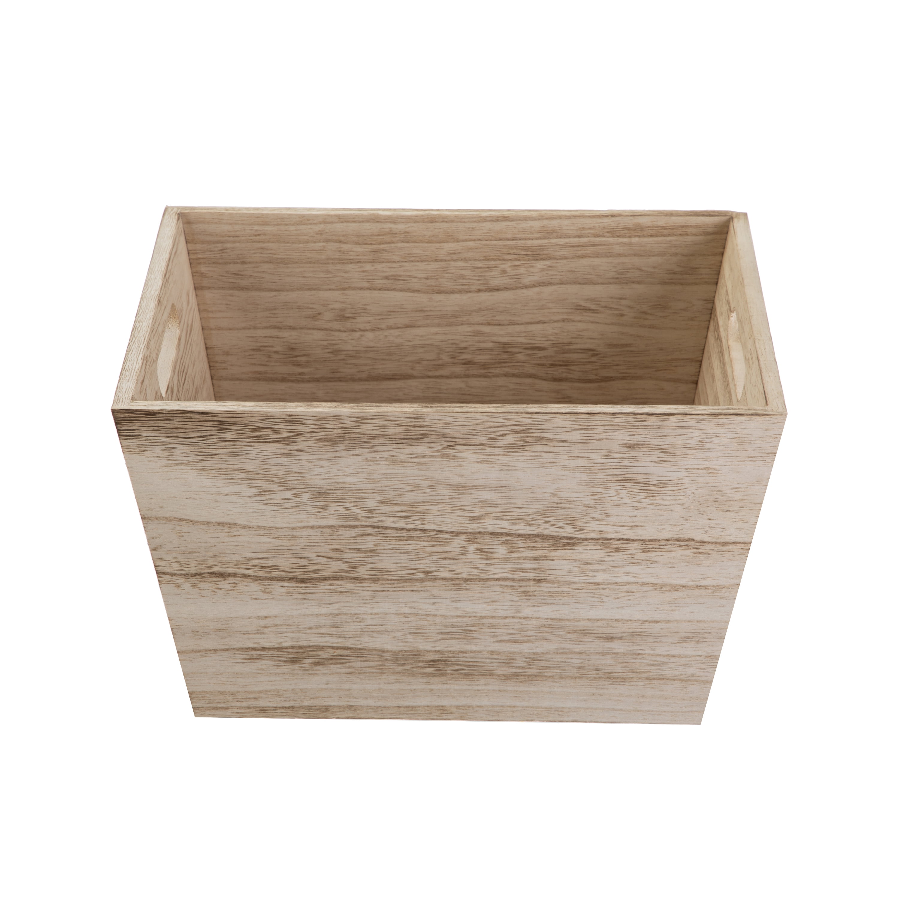 (2 pack) Better Homes & Gardens Medium Natural Wood Rectangular Decorative Storage Bin, 13 in x 10 in x 8 in