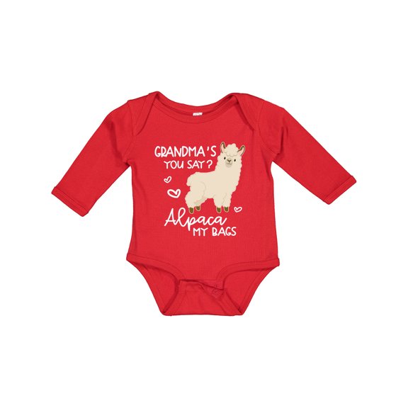 Inktastic Grandma's You Say Alpaca My Bags Boys or Girls Long Sleeve Baby Bodysuit