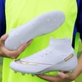 thumbnail image 4 of High-Top PU Leather Soccer Cleats for Men/Women/Youth – Lace-Up Long Studs Football Shoes for Turf & American Football Training, 4 of 4