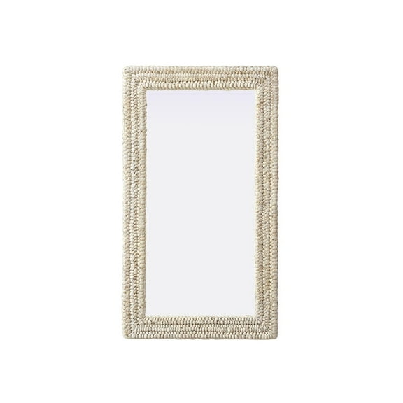 Elegant Decor Rectangle Cornhusk Mirror 24x42 in Linen White