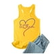 thumbnail image 1 of Camiseta sin mangas con estampado de letras para mujer, ideal para el verano: camiseta informal de cuello redondo con ajuste en el pecho, ideal para el día a día, 1 of 5