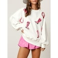 thumbnail image 2 of xiaxaixu Chandail en Molleton Ample pour Femmes Saint-Valentin Bottes en Fer à Cheval Imprimé Col Rond Manches Longues Pulls Automne Hiver Hauts Décontractés Chemises, 2 of 7