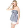 thumbnail image 3 of MixMatchy Women's Plaid Strapless Modal Smocked Tube Top, 3 of 6