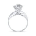 thumbnail image 3 of FB Jewels Sterling Silver Womens Round Diamond Cluster Ring 1/8 Cttw, 3 of 4