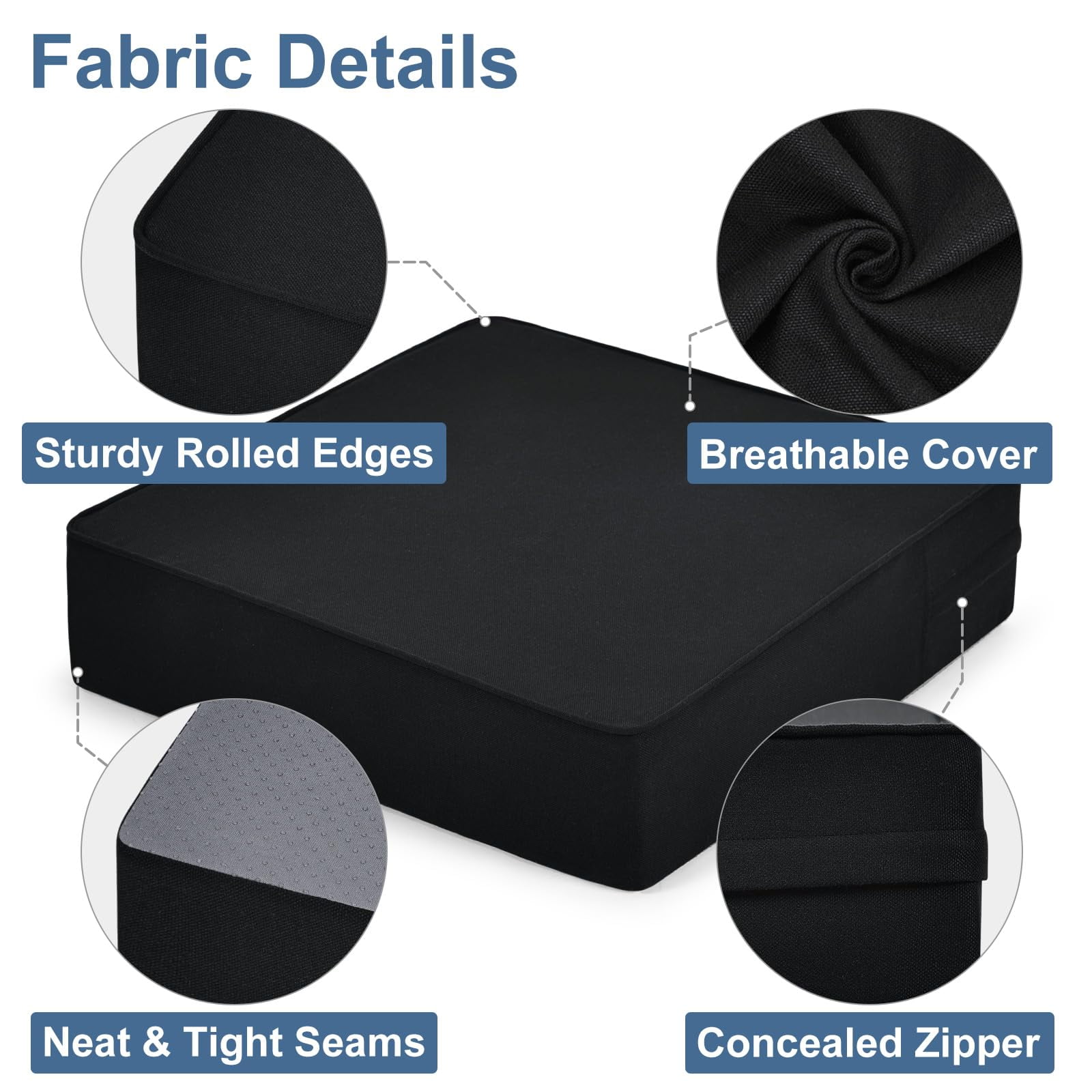Shinnwa Large Recliner Cushion for Elderly 22 x 22 x 5 Inches Dual-layer Memory Foam Seat Cushion Riser Chair Cushion for Couch Armchair, Black