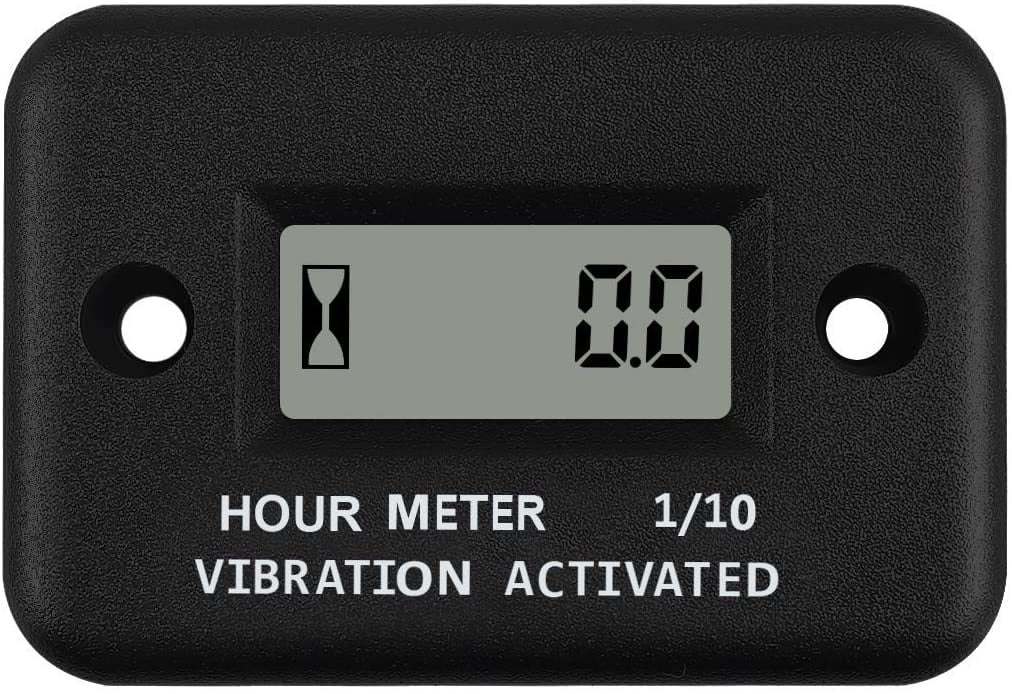 AUTOUTLET Wireless Inductive Vibration Hour Meter for Generator Gas Diesel Engine Motors Lawn Mover Marine ATV Motorcycle Boat Snowmobile Dirt Bike Waterproof Hourmeter with LCD Display 