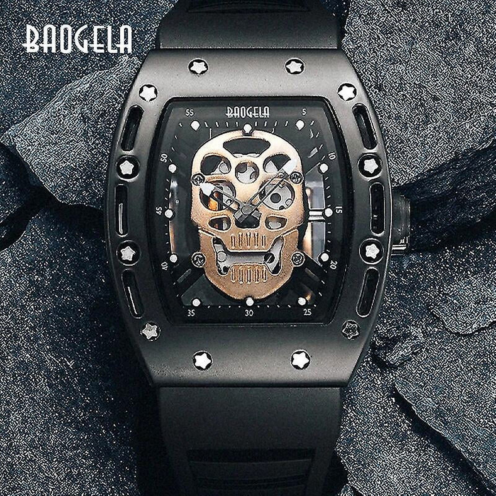Baogela Pirate Skull Style Mens Watches Silicone Luminous Quartz Watch Military Wateproof Skeleton Wristwatch For Man 1612 Walmart
