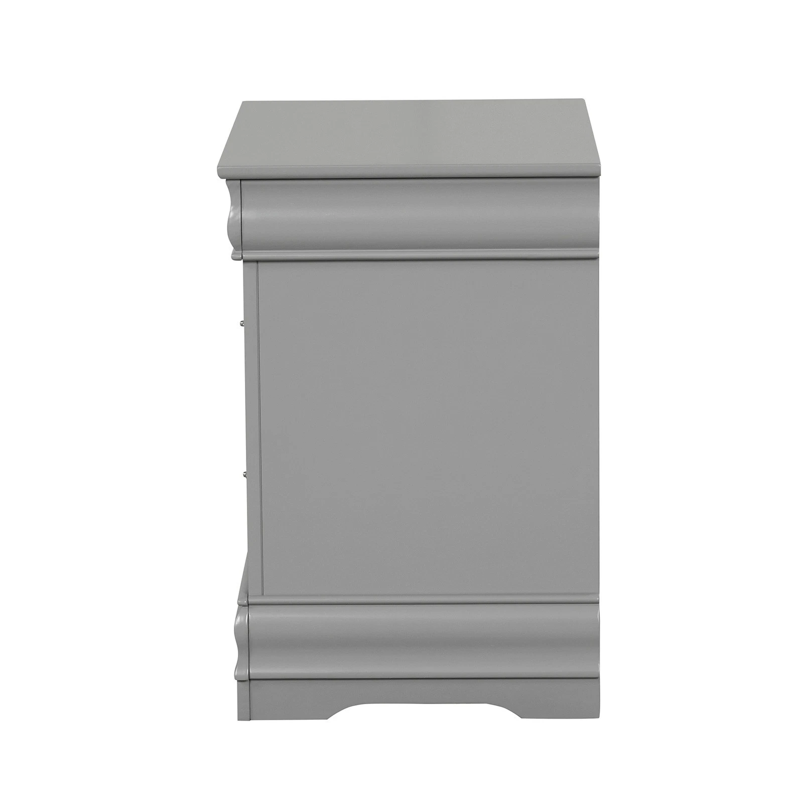Fully Assembled Nightstand with 2 Drawers Solid Wood End Table Traditional Style Bedroom Funiture 1PC