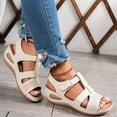 thumbnail image 4 of YOUYEDIAN Orthopedic Sandals for Women Arch Support Flat Wedge Sandals Breathable Slip on Non Slip Beach Slippers Beach 2026 Orthopedic Shoes (White), 4 of 6
