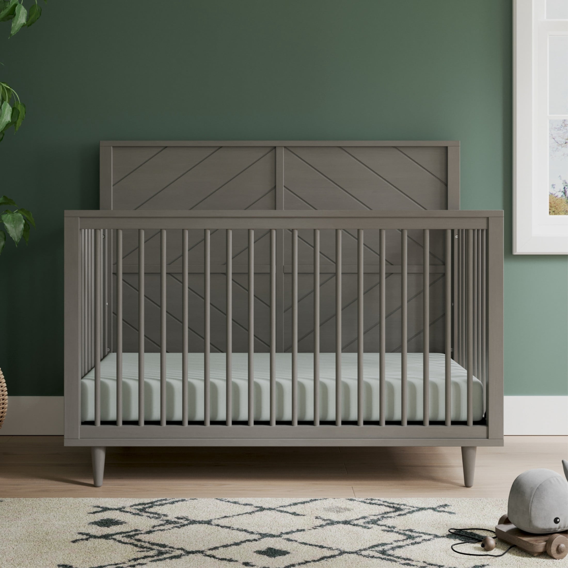Child Craft Surrey Hill Crib and Dresser Nursery Set, 4-in-1 Convertible Crib with 3-Drawer Dresser, Lunar Gray, 2-Piece