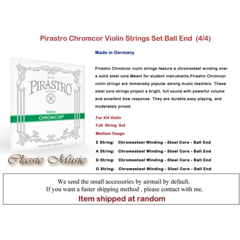 Classic Music Pirastro Chromcor Violin Strings Full Set 4/4 End