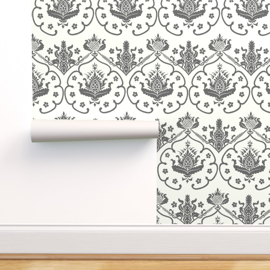 Peel & Stick Wallpaper 3ft x 2ft - Gothic Damask Floral Medieval