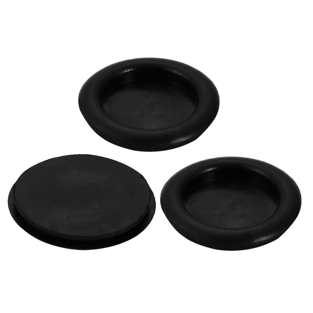 3pcs Wire Protective Grommets Black Rubber 40mm Dia Single Side