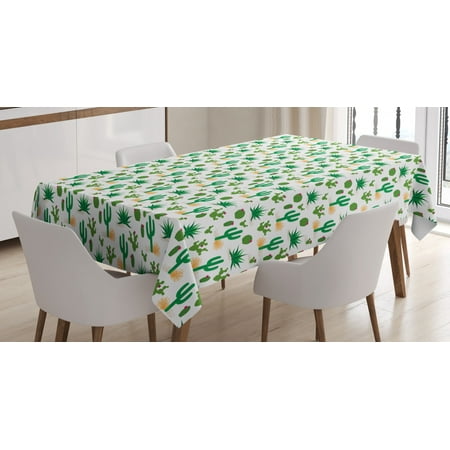 

Southwestern Tablecloth Cactus Pattern with Agave Saguaro Prickly Pear Succulent Plants and Tumbleweed Rectangular Table Cover for Dining Room Kitchen 52 X 70 Inches Multicolor by Ambesonne