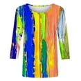 thumbnail image 4 of Women's Vintage Spring Elegant Shirts Tie Dye Ombre Round Neck Blouse 3/4 Sleeve Tunic Tops Loose Fit Flowy Y2K Tops Dressy Casual Fashion 2024 Summer Clothes for Teen Girls Multicolor T Shirts XXL, 4 of 5