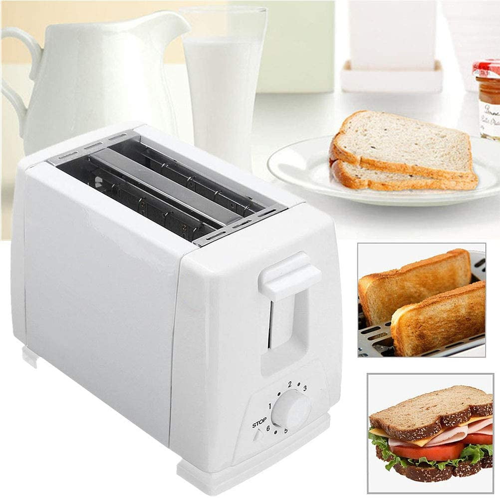 2 Slice Toaster WHITE Electric Bread Browning Control Warming Kitchen Appliance 