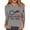 Gray, variant on Women's T-Shirts America 250 Patriotic Flag Graphic Crew Neck 3/4 Sleeve Anniversary Top