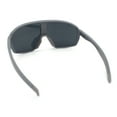 thumbnail image 7 of Mens Geometric Oversized Shield Sport Plastic Wrap Riding Sunglasses Grey - Black, 7 of 7