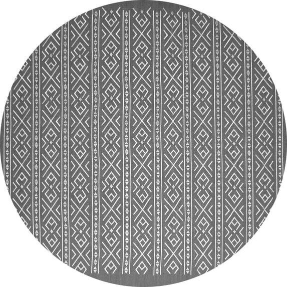 Ahgly Company Indoor Round Abstract Gray Contemporary Area Rugs, 8' Round
