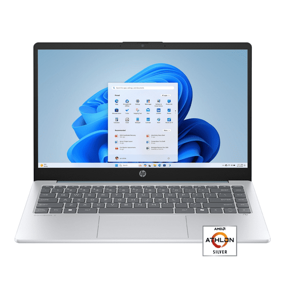 Pre-Owned HP 14 inch HD Windows Laptop AMD Athlon 7120 4GB RAM 128GB SSD Moonlight Blue