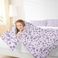 thumbnail image 3 of Erosebridal Purple Flower Queen Comforter Set for Girls, Chic Floral Bedding Comforter Set, Reversible, 3pcs, 3 of 6