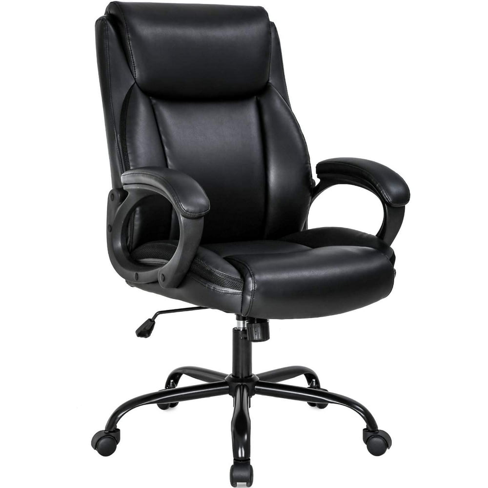 Office Chair Ergonomic Desk Chair PU Computer Chair with Lumbar Support