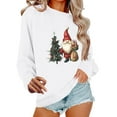 thumbnail image 2 of Women's Casual Crew Neck Christmas Sweatshirt Loose Soft Long Sleeve Pullover Tops White L, 2 of 6