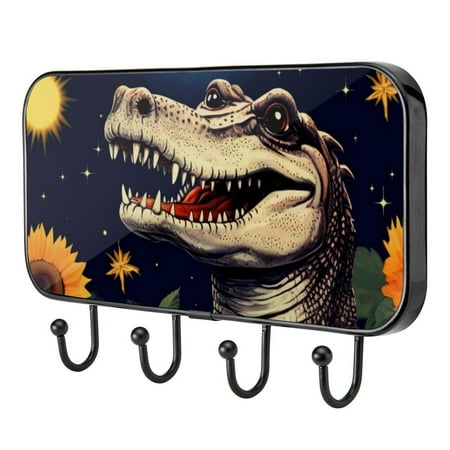

Crocodile Starry Sunflower Self Adhesive Towel Coat Wood Iron Hooks for Home Keys Door Outdoor Home Improvement Utility Hook