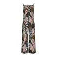 thumbnail image 3 of Gray Women Floral Print Loose Fit Pants Bib Pants Pants Unitard for Teen Girls Casual Flare Bell Bottom Straight Leg Long Bootcut Leg Fall Summer Pants 2025 Clothes S, 3 of 4