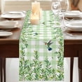thumbnail image 3 of Table Runners 90 Inches Long Dress Scarves, Spring Plants Farmhouse Coffee/Dining/Kitchen Table Runner for Living Room, Watercolor Birds Leaves Flowers Green Plaid 13x90 Inch, 3 of 9