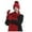 Red, variant on 3 Pcs Winter Satin Silk Lined Beanie Hat Long Knit Scarf Touchscreen Wool Gloves Set for Women Men