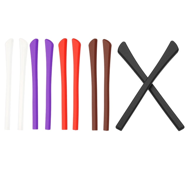 Puntas de gafas Uxcell, piezas de calcetín antideslizante para gafas, tubo de manga de silicona estilo 2, colores surtidos, 5 pares