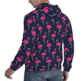 thumbnail image 6 of Naloa Cute Flamingo Men's Casual Hooded Collar Drawstring Hoodies Pullover Sweatshirts Casual Long Sleeve Shirts-Medium, 6 of 7