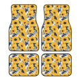 thumbnail image 1 of Balery Blue Striped Sunflower Juego de 4 Alfombrillas para Auto, Revestimientos de Caucho Resistente, Diseño Antideslizante, 1 of 7
