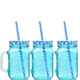 thumbnail image 1 of 12 Tarros De Vidrio Con Tapa Y Popote Azul 470 Ml Vencort Vencort Mason Jar Frasco/ Tarro Colores Fiesta/ Popote 470 Ml, 1 of 4