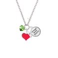 thumbnail image 2 of Delight Jewelry Lime Green Crystal Heart - Red Heart Nurse Strong Zoe Necklace, 2 of 4