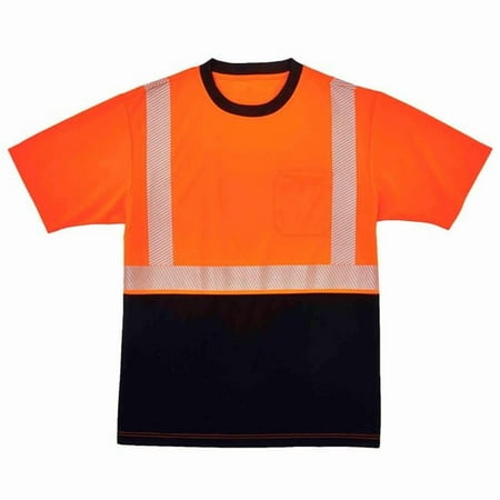 Ergodyne B3178199 GloWear 8280BK Hi-Vis Performance Short Sleeve T-Shirt - Class 2 - Long-Extra Large - Orange